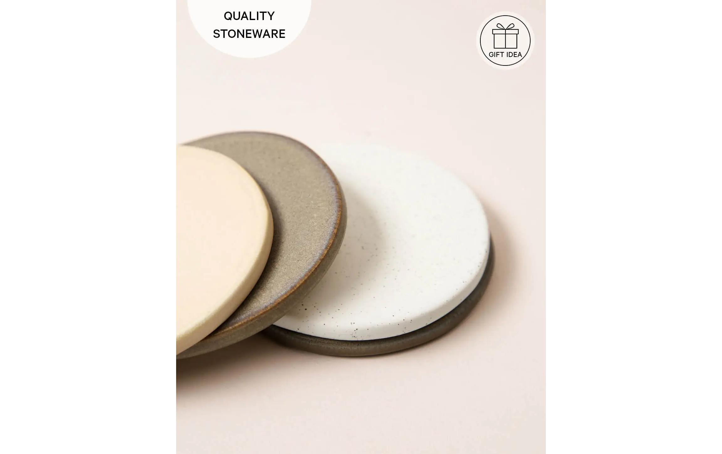 Esmée Keramikuntersetzer Earth 4 Stück Beige/Braun/Weiss, Ø 9.5 cm