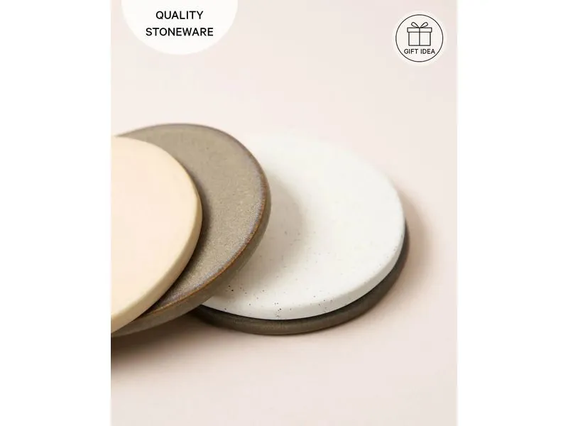 Esmée Keramikuntersetzer Earth 4 Stück Beige/Braun/Weiss, Ø 9.5 cm Esmée Keramikuntersetzer Earth 4 Stück Beige/Braun/Weiss, Ø 9.5 cm