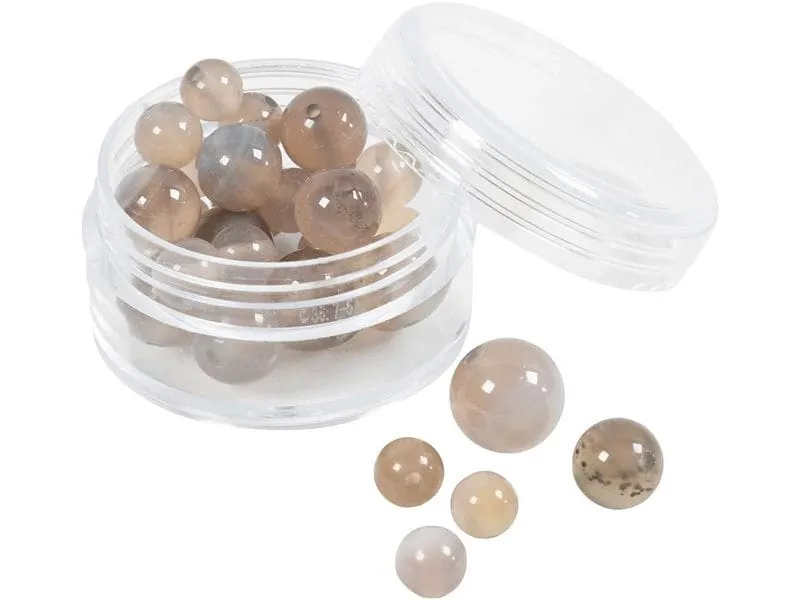 Creativ Company Perlen-Set Achatstein Transparent Grau, 6-10 mm Creativ Company Perlen-Set Achatstein Transparent Grau, 6-10 mm