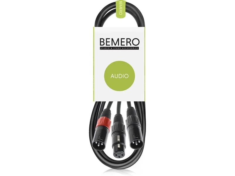 Bemero BAC4043-150BK XLRf - 2x XLRm 1.5m 1.5 m, Schwarz Bemero BAC4043-150BK XLRf - 2x XLRm 1.5m 1.5 m, Schwarz