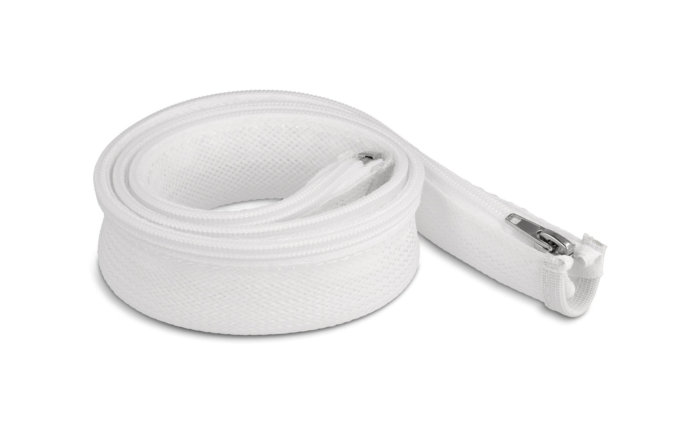 Delock Geflechtschlauch mit Reissverschluss 1 m x 30 mm Weiss Delock Geflechtschlauch mit Reissverschluss 1 m x 30 mm Weiss