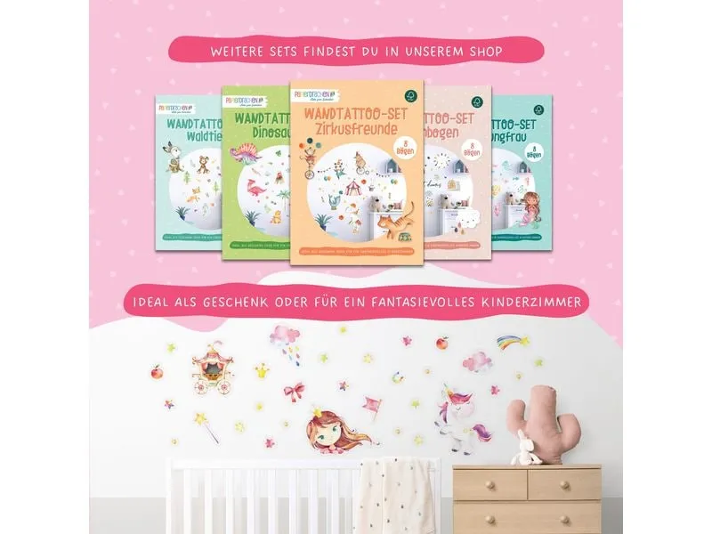 Papierdrachen Wandtattoo-Set Einhorn Papierdrachen Wandtattoo-Set Einhorn
