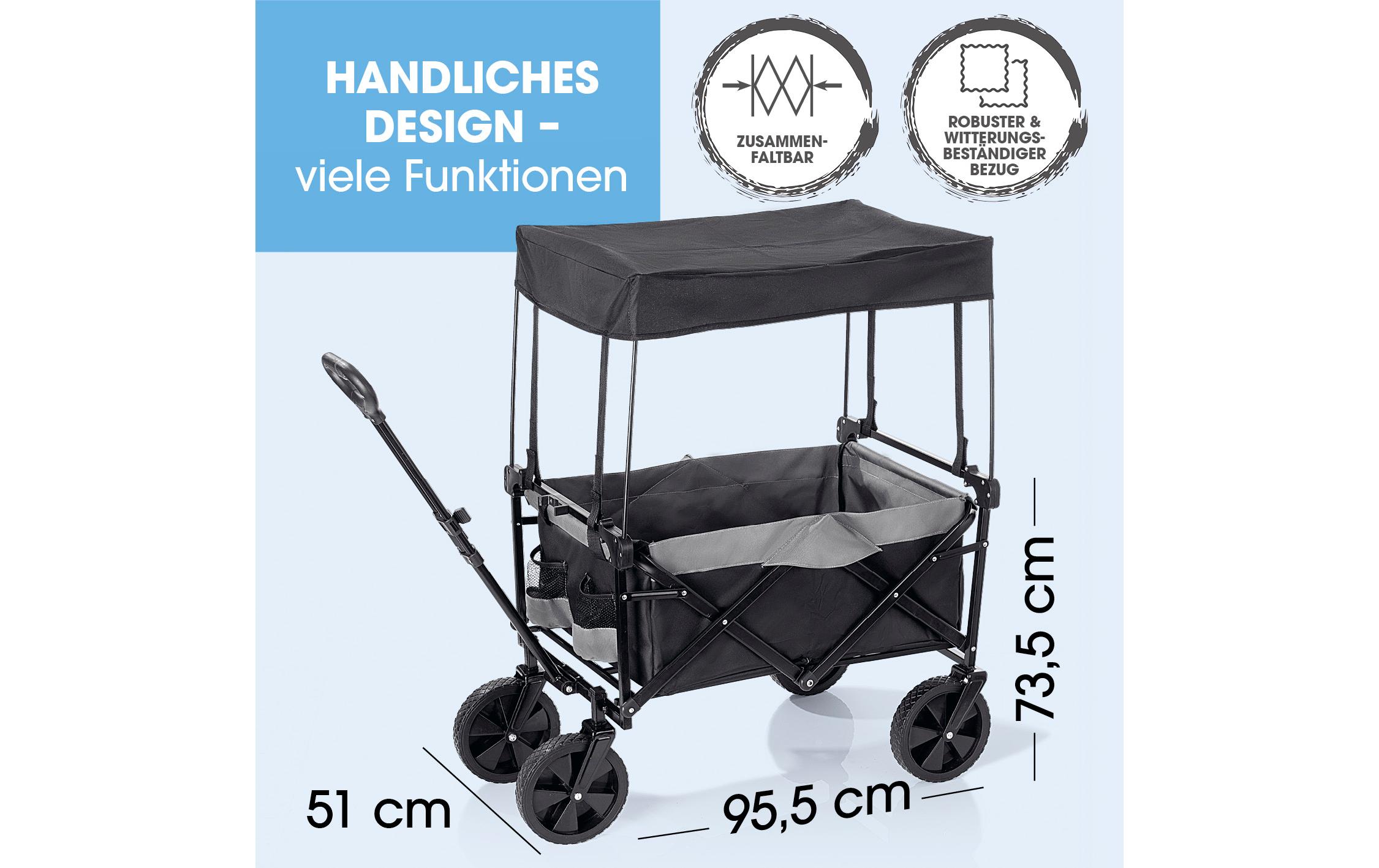 EASYmaxx Bollerwagen faltbar, mit Dach