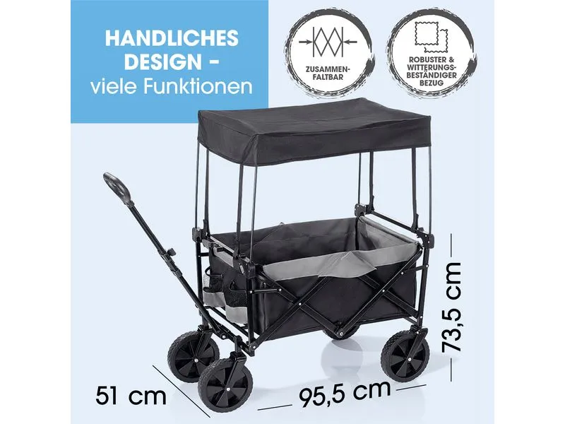 EASYmaxx Bollerwagen faltbar, mit Dach