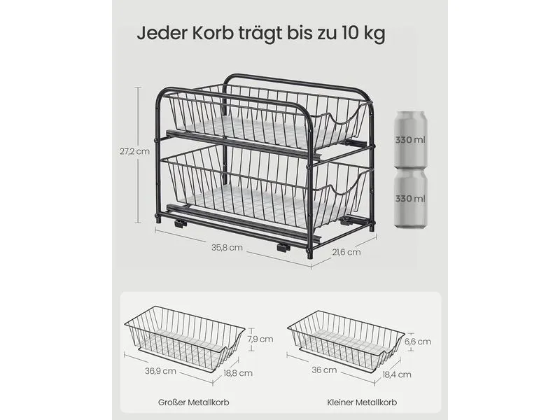 Songmics Ausziehbare Home Organizer Schwarz Songmics Ausziehbare Home Organizer Schwarz