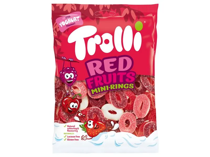 Trolli Gummibonbons Miniringe Red Fruits 200 g Trolli Gummibonbons Miniringe Red Fruits 200 g