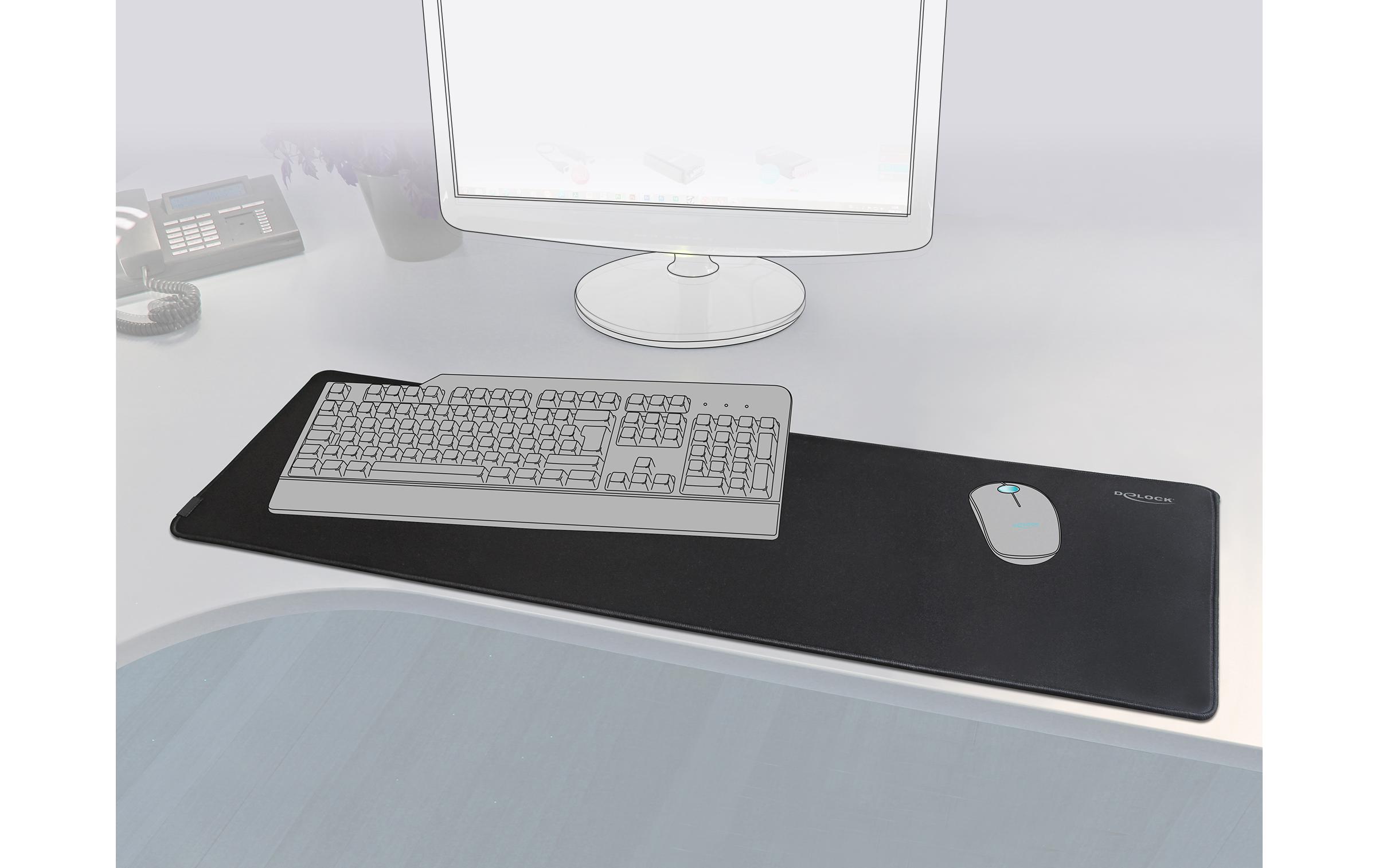 Delock Gaming-Mausmatte 12557 wasserabweisend, Schwarz