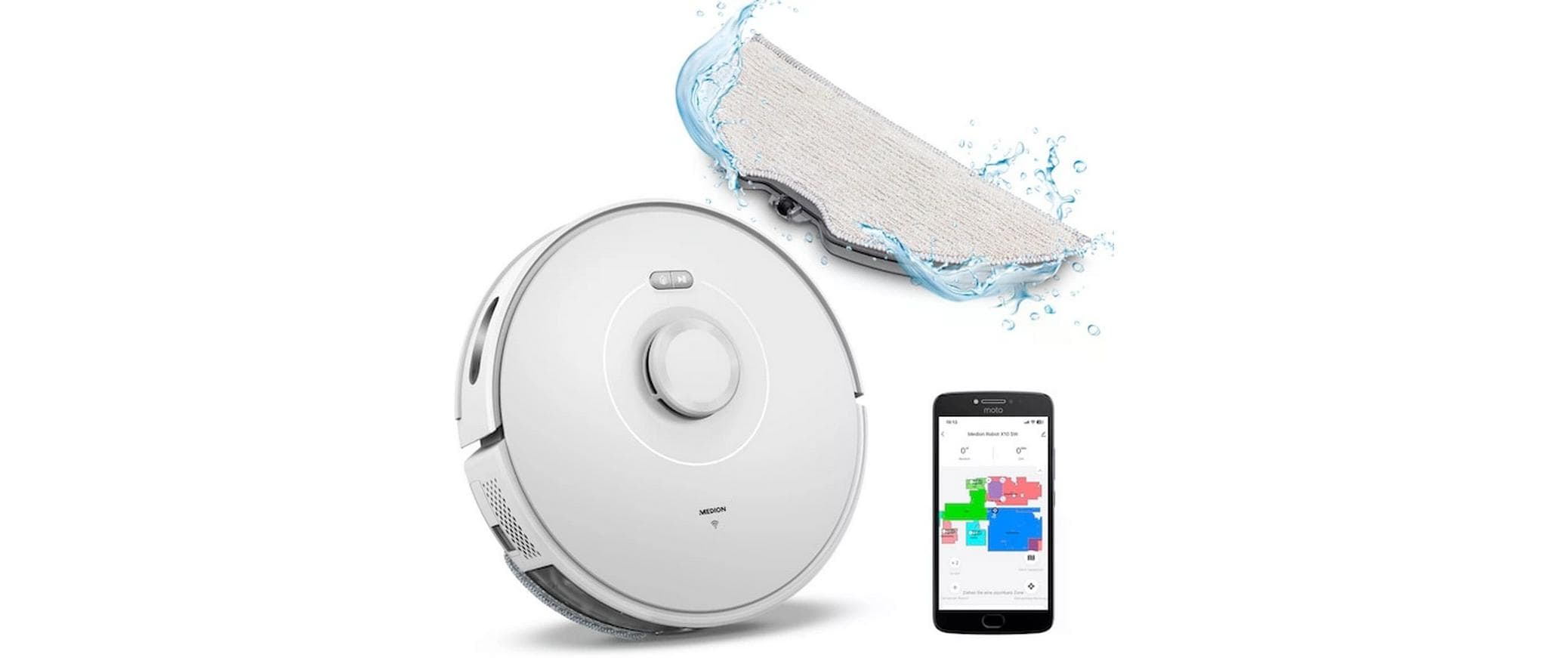 Medion Saug- und Wischroboter MD 11782 Weiss Medion Saug- und Wischroboter MD 11782 Weiss