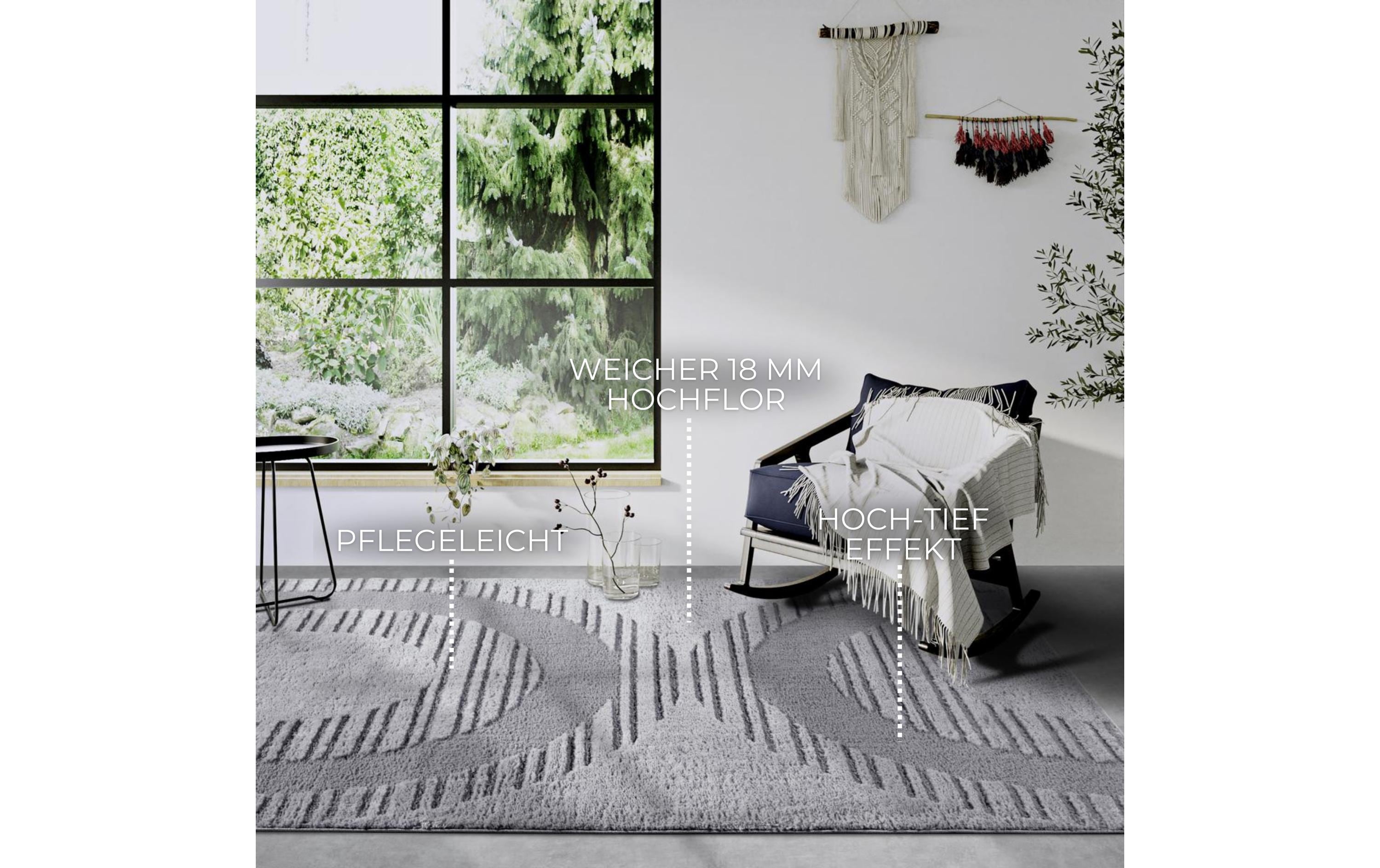 Elle Decoration Teppich Bartoux 120 cm x 170 cm, Light Grey