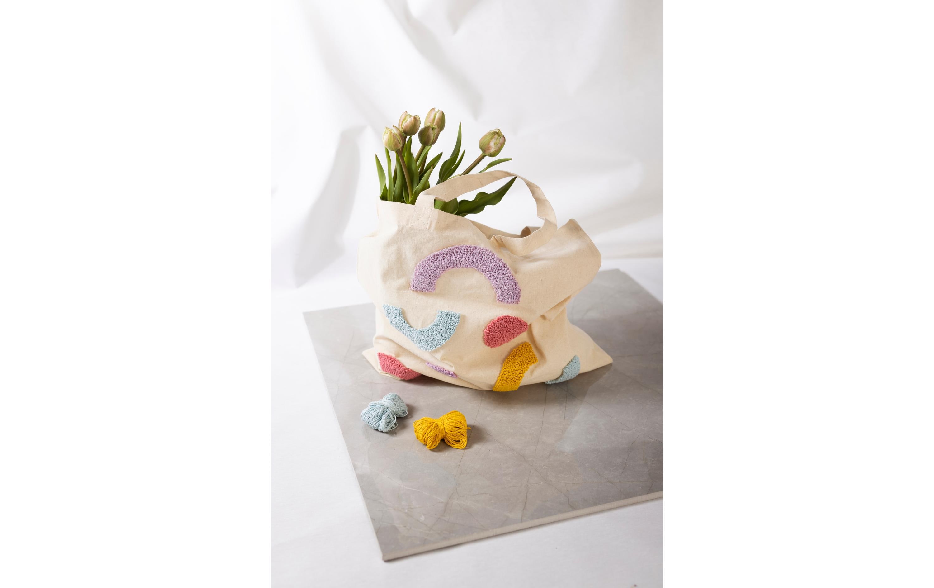 Creativ Company Bastelset Punch Needle Einkaufstasche