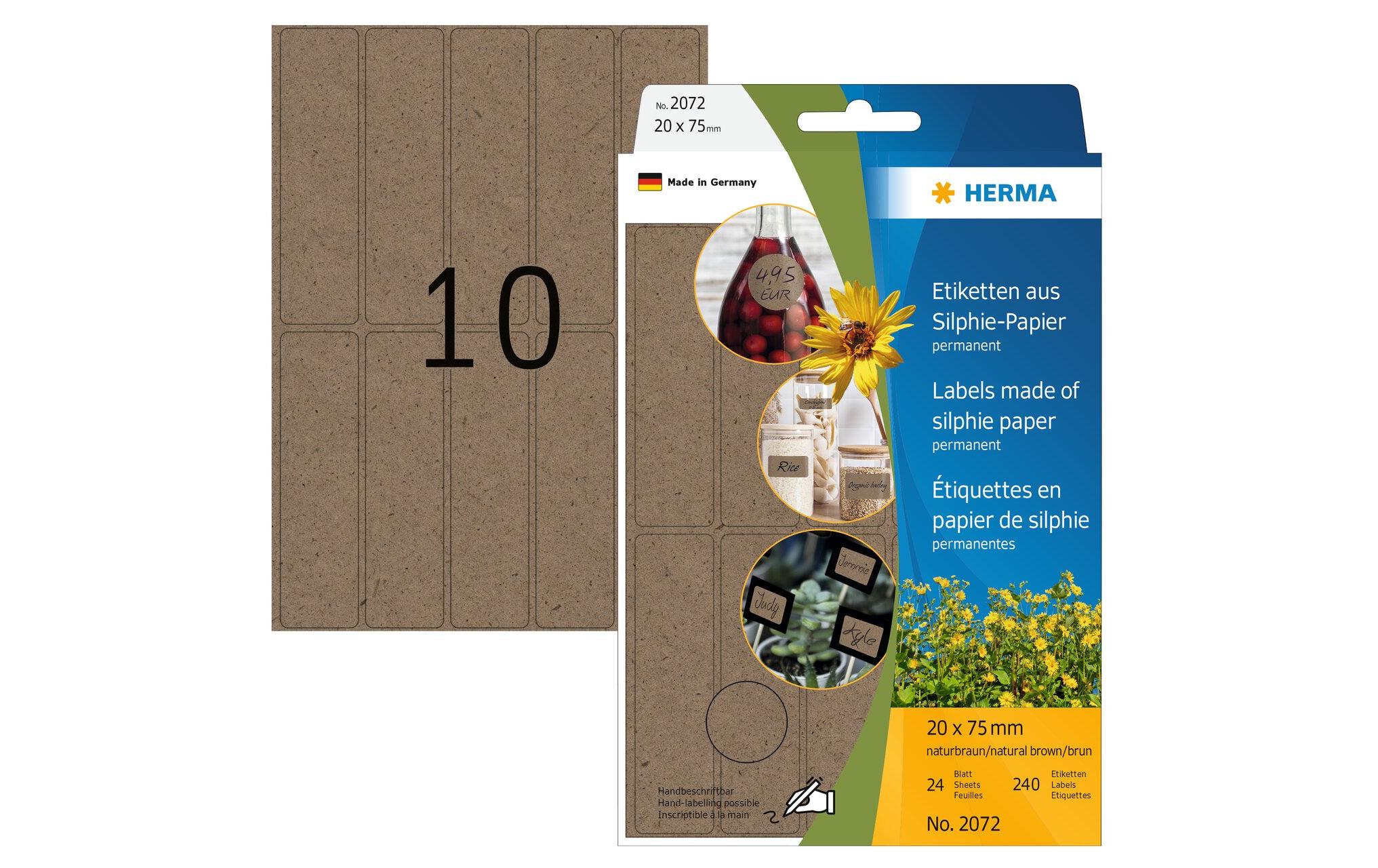 HERMA Vielzweck-Etiketten Silphie 20 x 75 mm, 24 Blatt