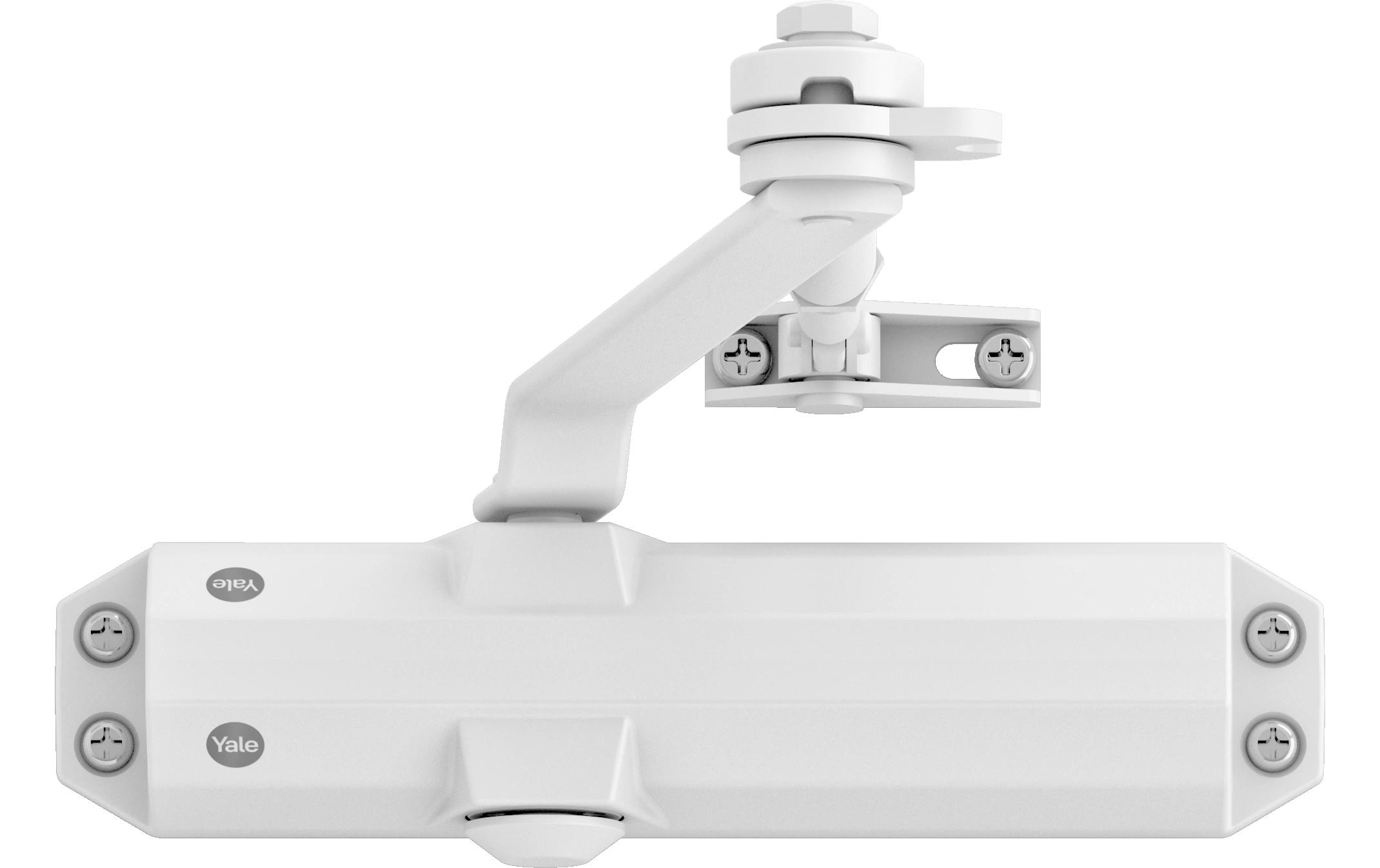 Yale Türschliesser mit Feststellarm, Serie 4500 Weiss