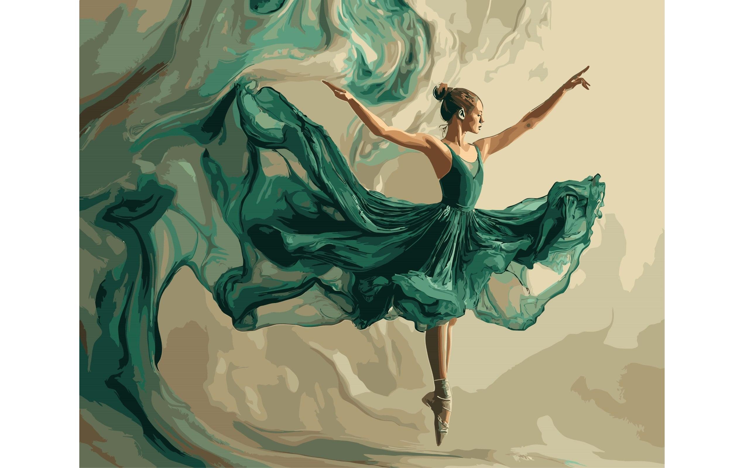 Colorelle Malen nach Zahlen Balletttänzerin in Grün Colorelle Malen nach Zahlen Balletttänzerin in Grün