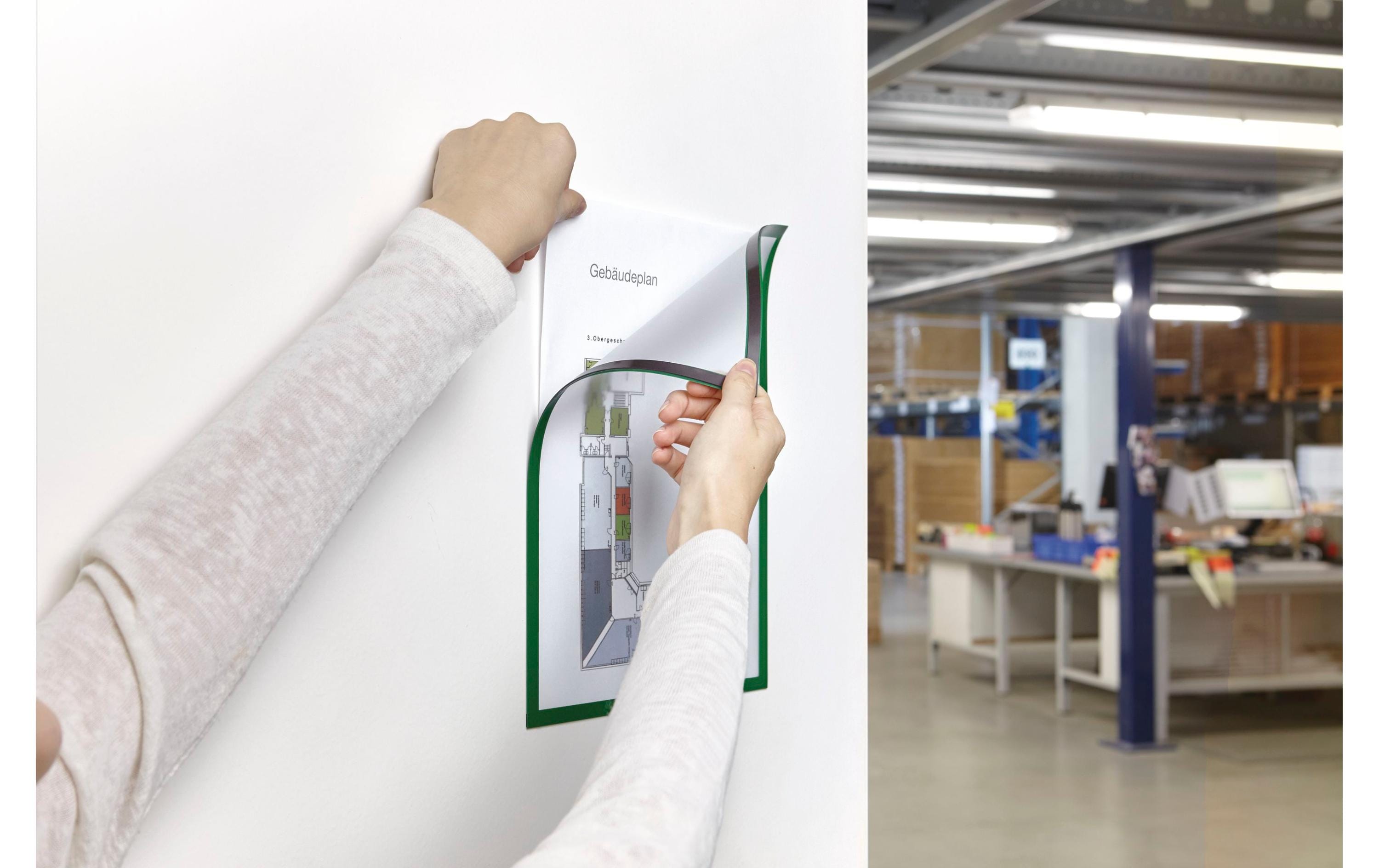 Magnetoplan Präsentationsrahmen Sichtfenster A4 Grün, 5 Stück