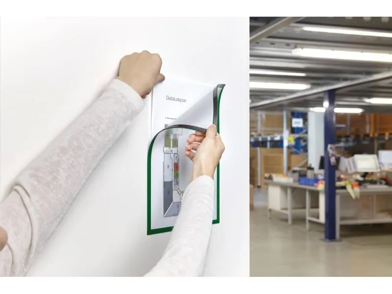 Magnetoplan Präsentationsrahmen Sichtfenster A4 Grün, 5 Stück