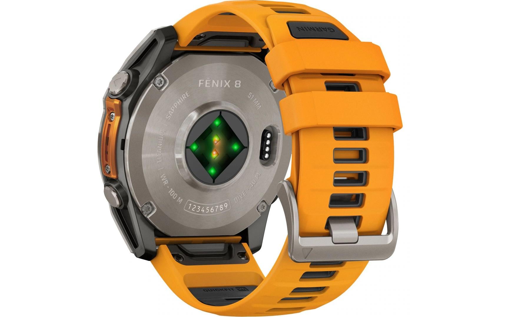 GARMIN Sportuhr Fenix 8 AMOLED Sapphire, 51 mm Orange