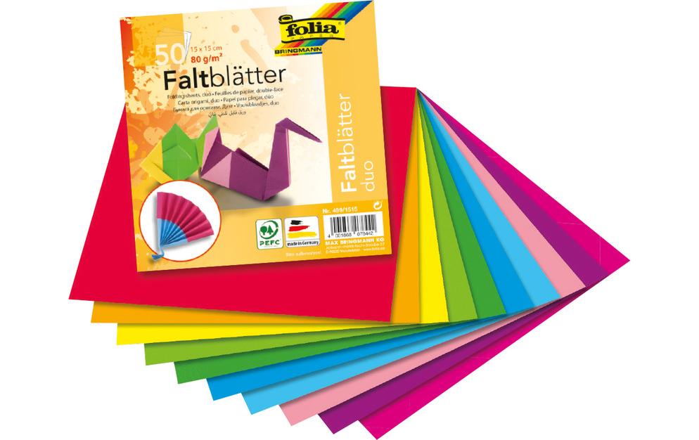 Folia Faltblätter DUO 150 x 150 mm, 50 Blatt