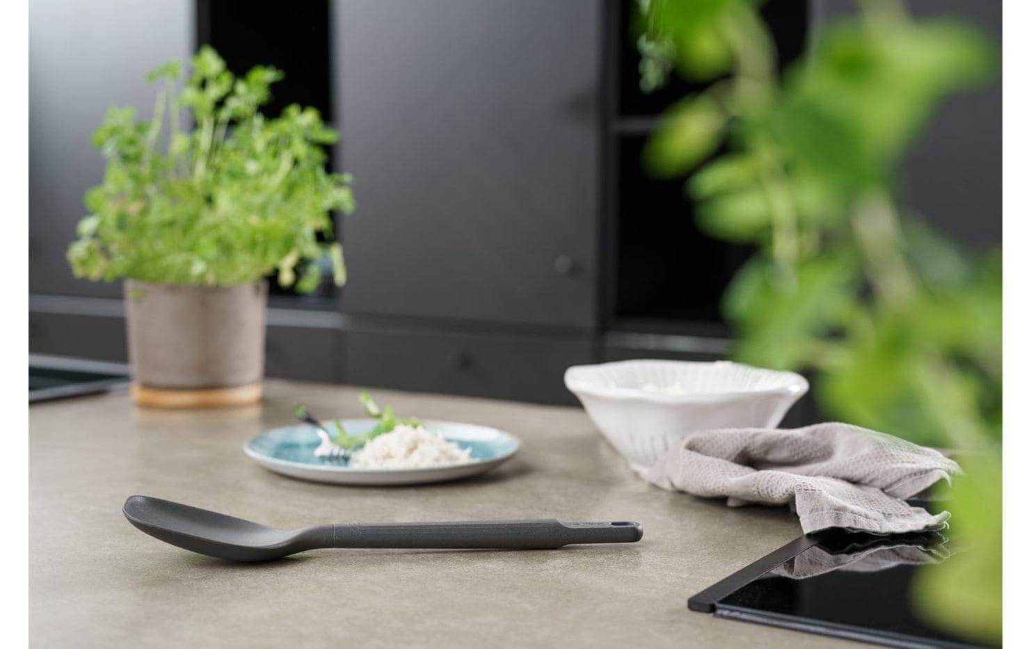 Zyliss Küchenutensilien mit Ständer 7-teilig, Grau/Silber/Schwarz