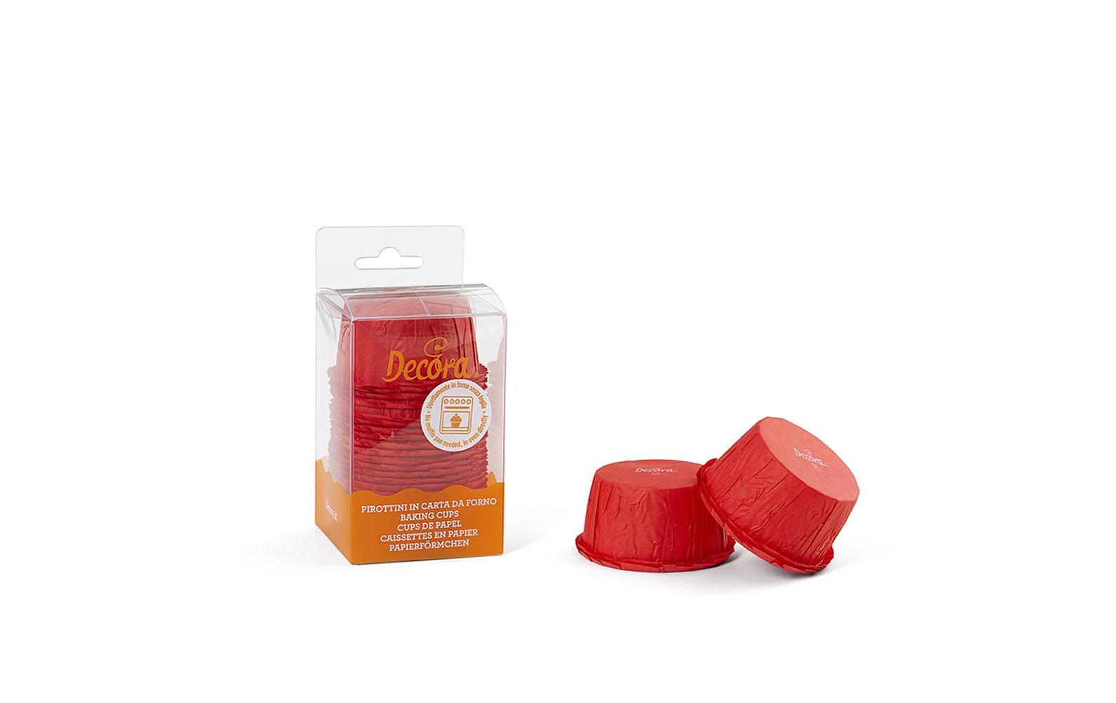 Decora Muffin Backform Ruffled, Rot, 25 Stück