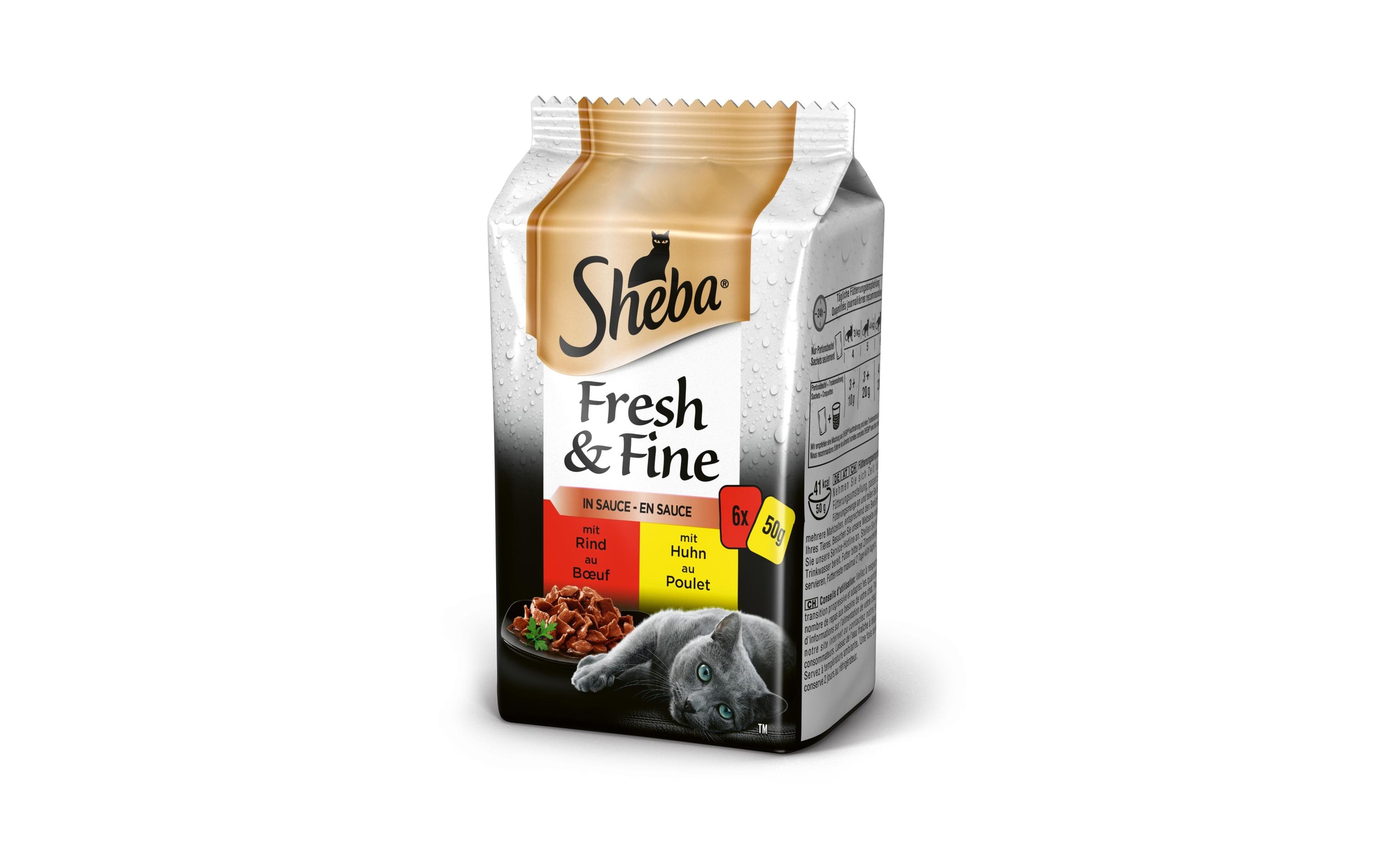 Sheba Nassfutter Fresh & Fine in Sauce Komposition, 6 x 50 g