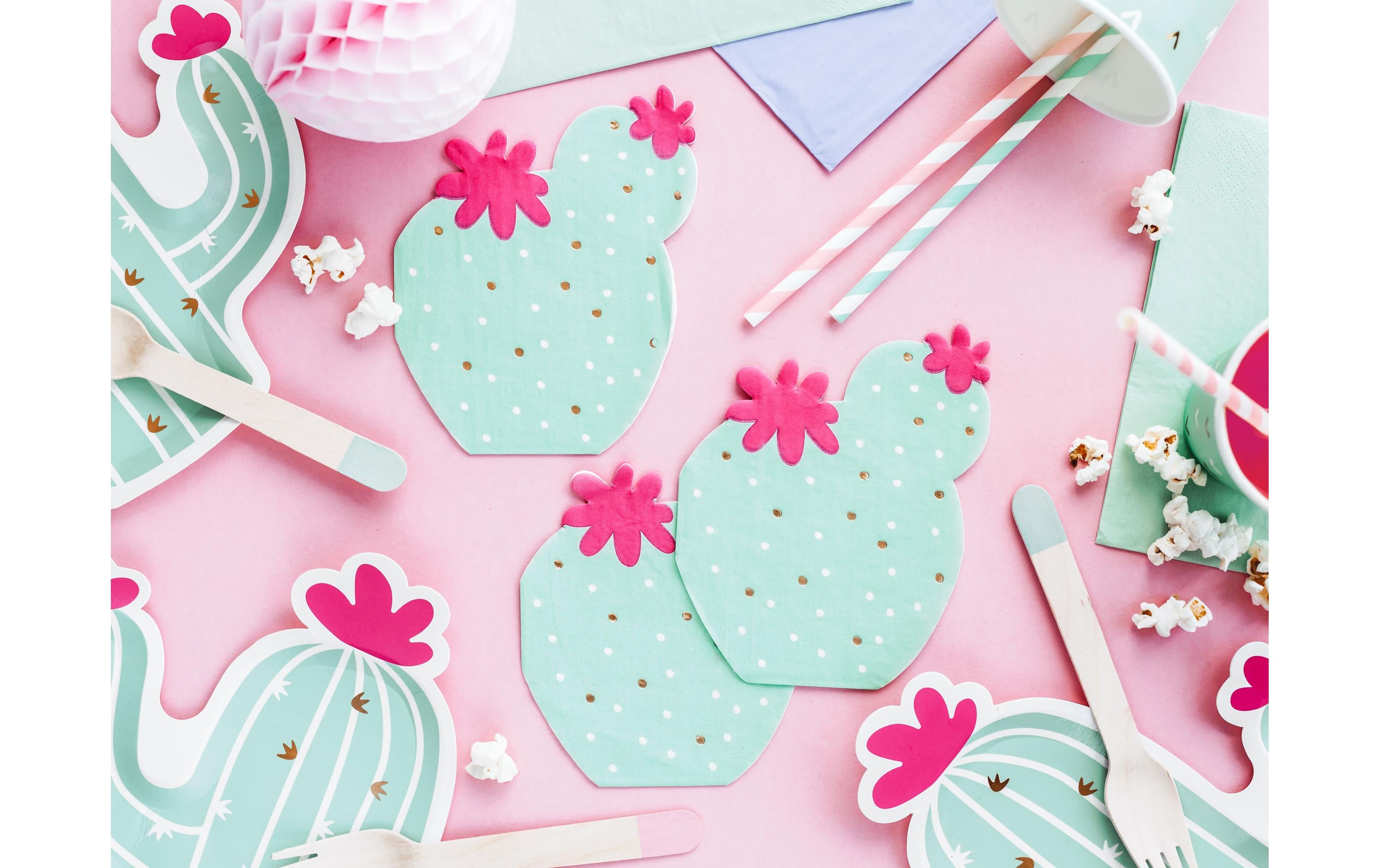 Partydeco Strohhalm 19.5 cm, 10 Stück, Rosa/Weiss