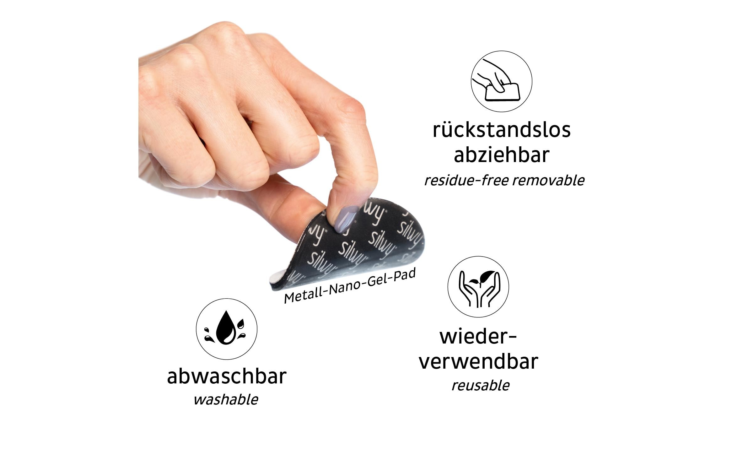 Silwy Power-Magnete 8 Stück, Silber