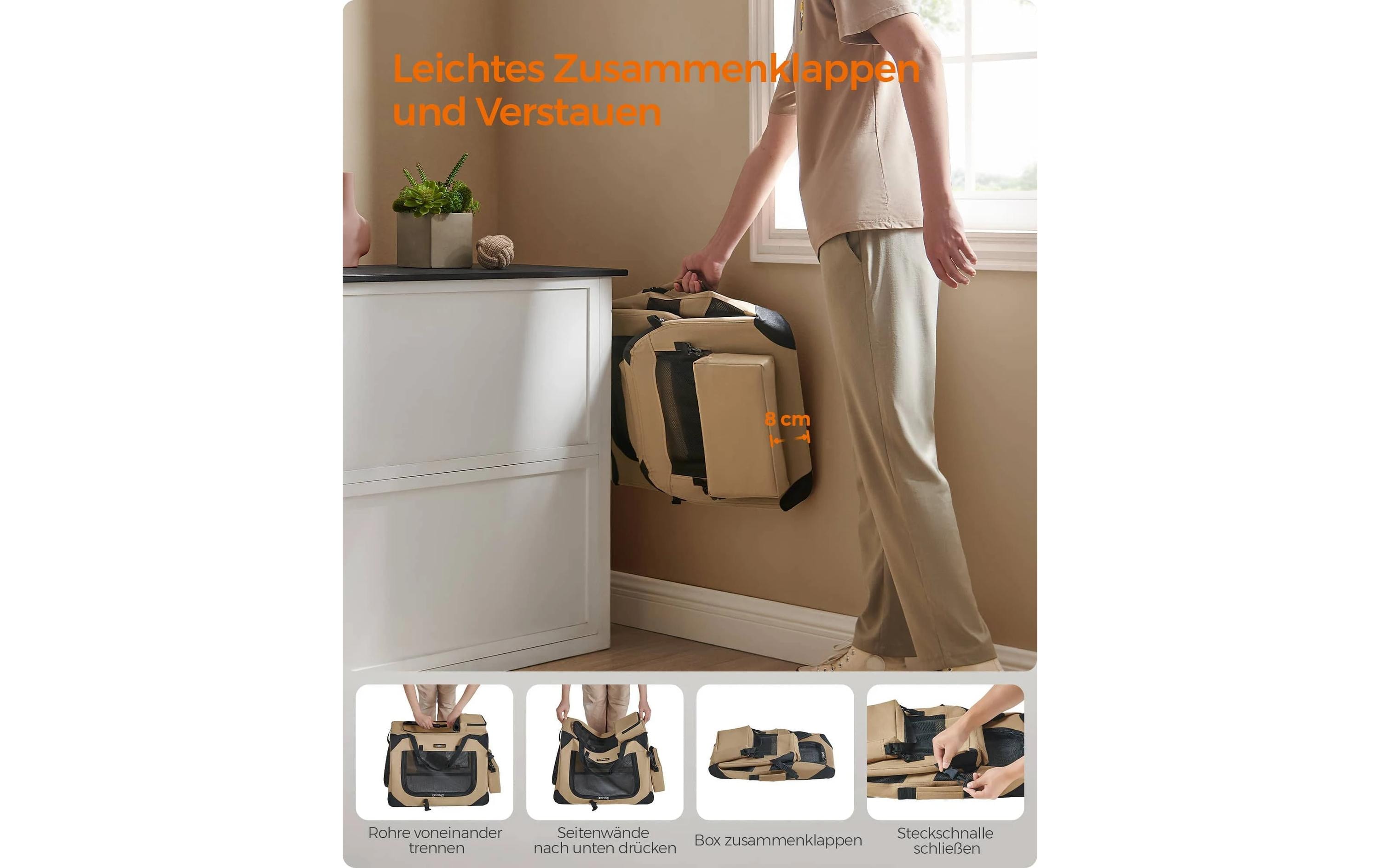 Feandrea Transportbox für Hunde & Katzen S