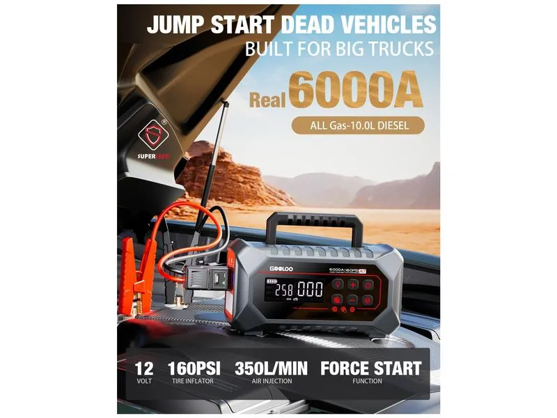 Gooloo A7 Jump-Starter/Luft-Kompressor Gooloo A7 Jump-Starter/Luft-Kompressor
