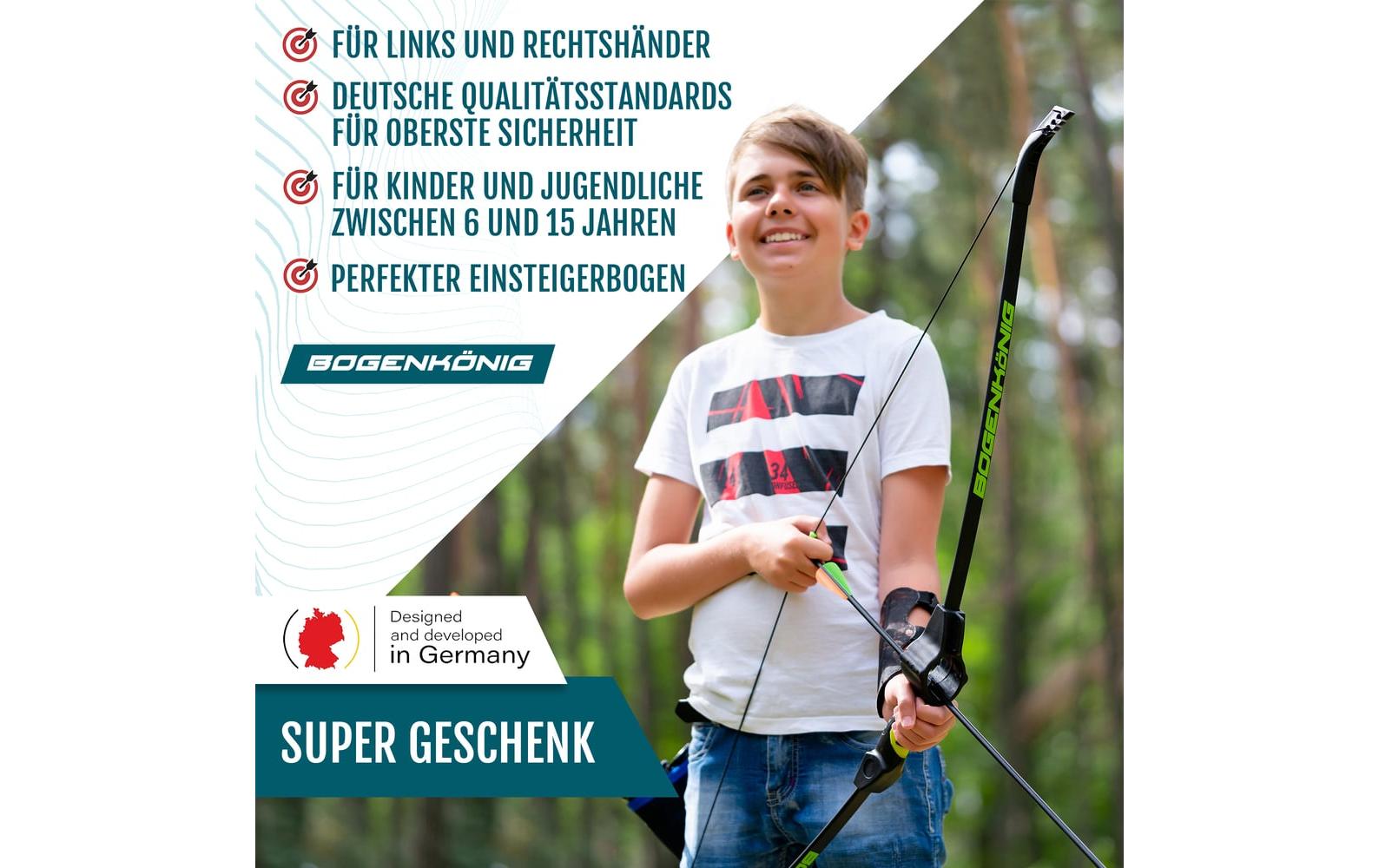 Bogenkönig Bogenschiess-Set mit Köcher 15 lbs Bogenkönig Bogenschiess-Set mit Köcher 15 lbs