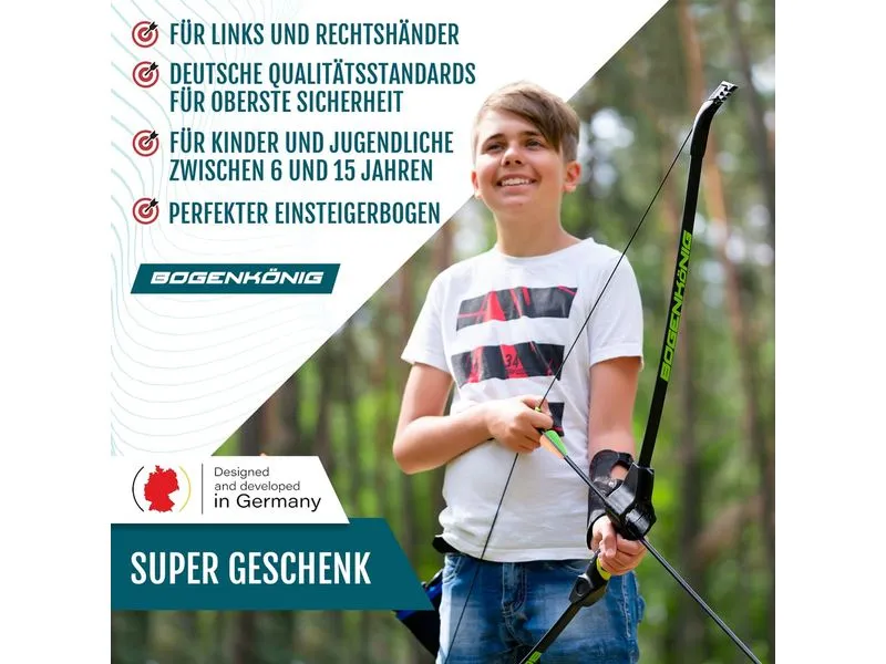 Bogenkönig Bogenschiess-Set mit Köcher 15 lbs