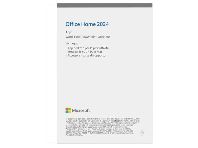 Microsoft Office Home 2024 Vollversion, Italienisch Microsoft Office Home 2024 Vollversion, Italienisch