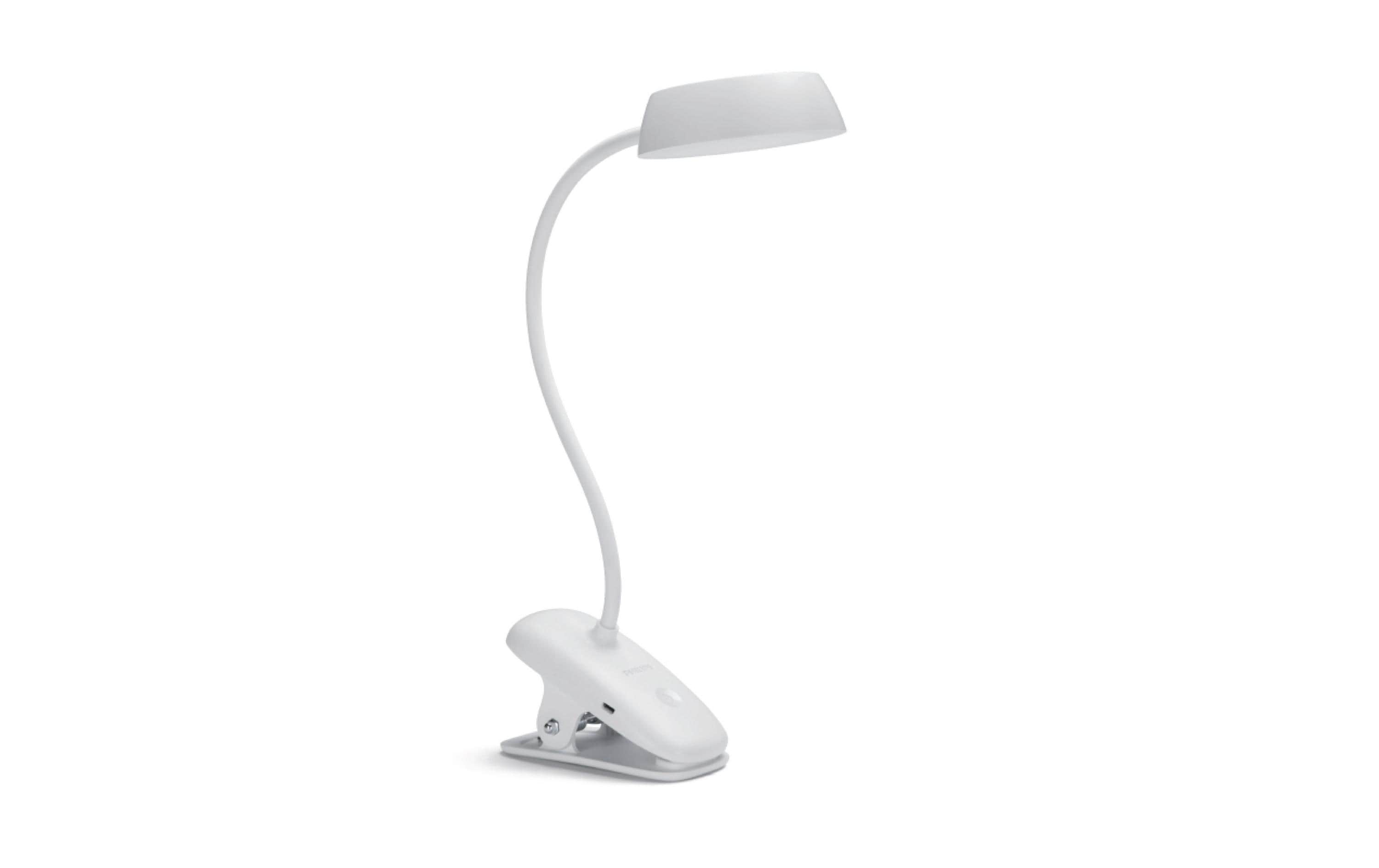 Philips LED Schreibtischleuchte Donutclip, 2.3W, 4000K, USB, weiss