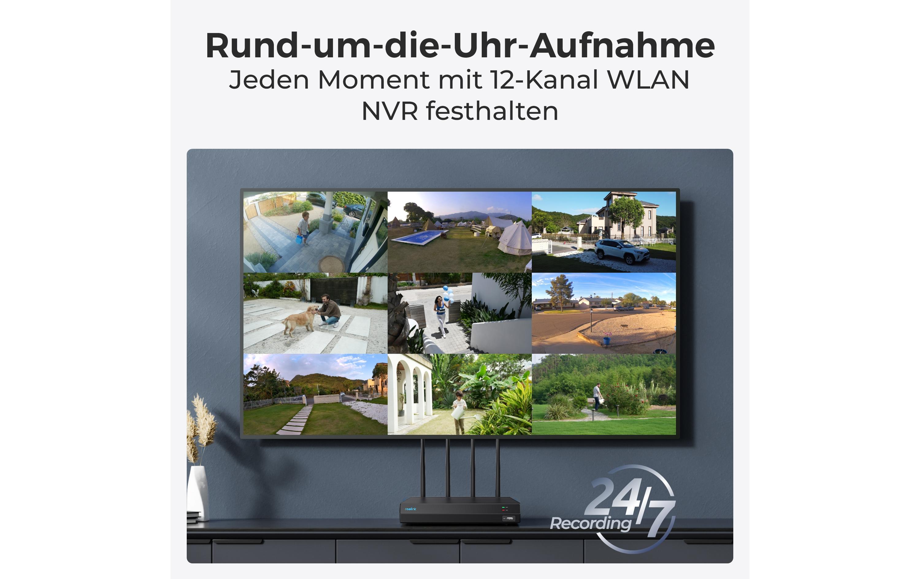 Reolink Netzwerkrekorder RLN12W 2 TB, 12 Kanal Reolink Netzwerkrekorder RLN12W 2 TB, 12 Kanal