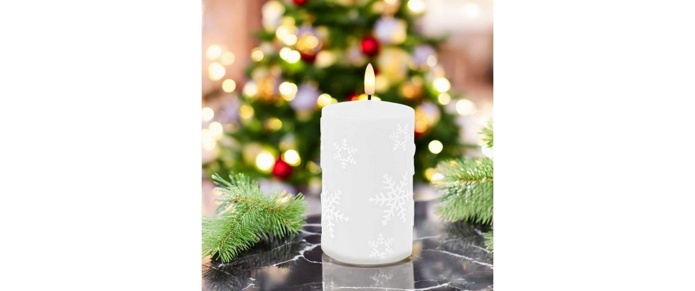 Dameco LED Kerze Schneeflocke, 7.5 cm x 12 cm