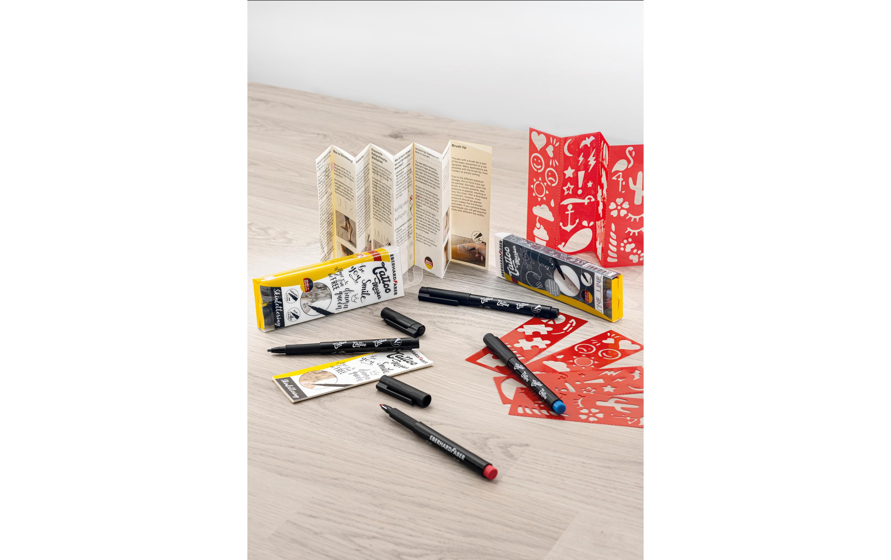 Eberhard Faber Tattoostift One Line 4 Stück, Mehrfarbig