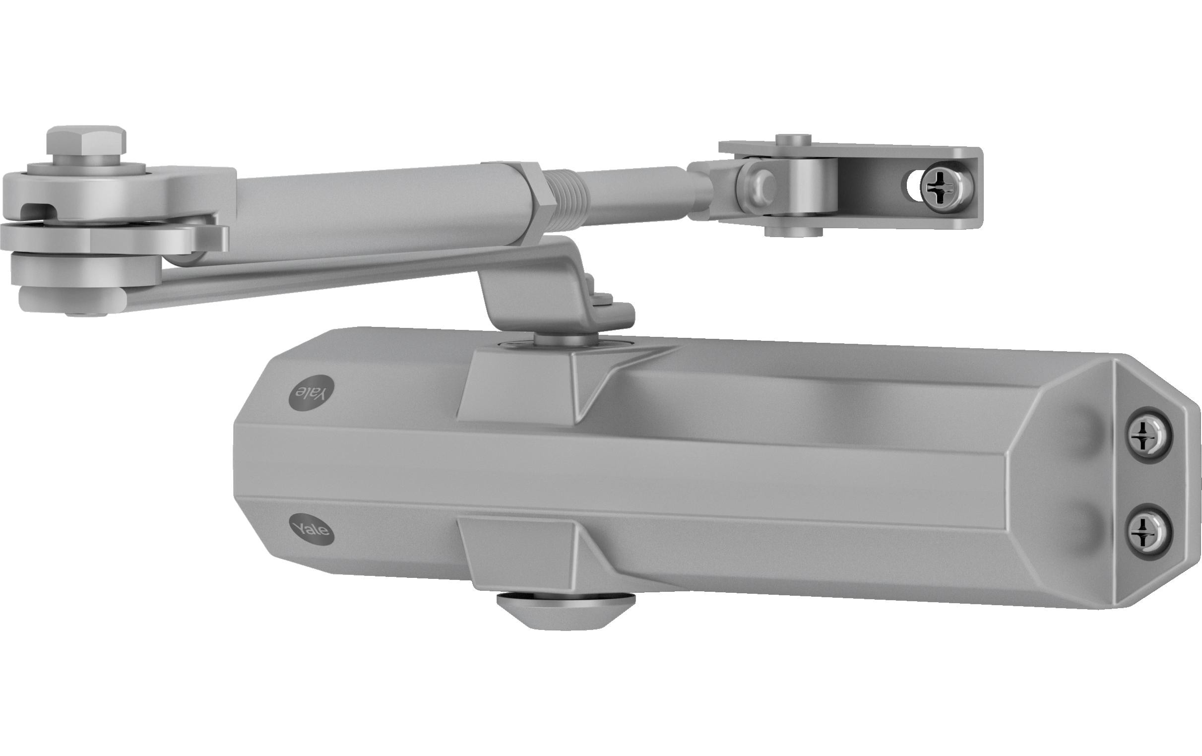 Yale Türschliesser mit Feststellarm, Serie 4500 Silber