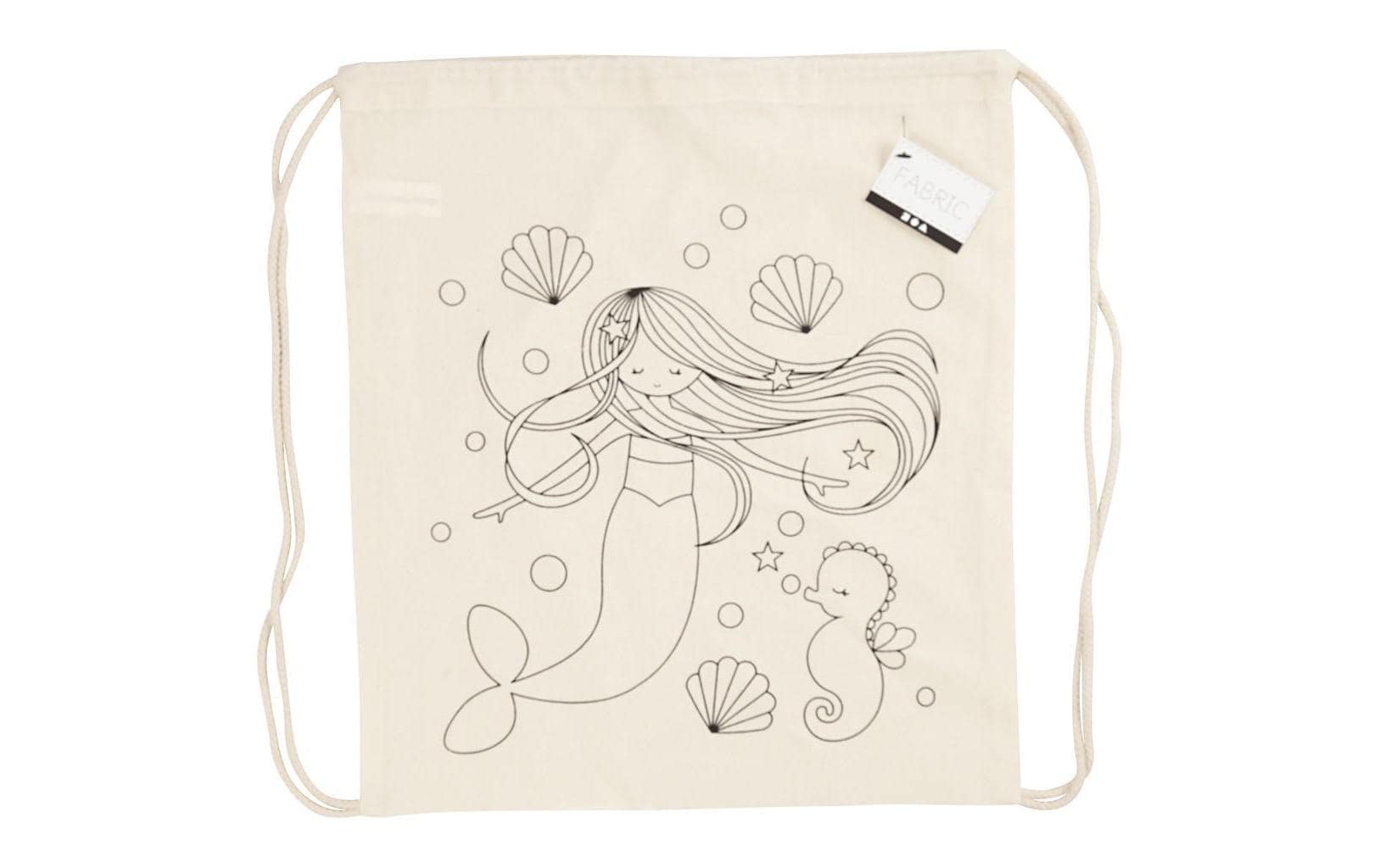 Creativ Company Turnbeutel 37 x 41 cm, Natur, Meerjungfrau, 1 Stk.