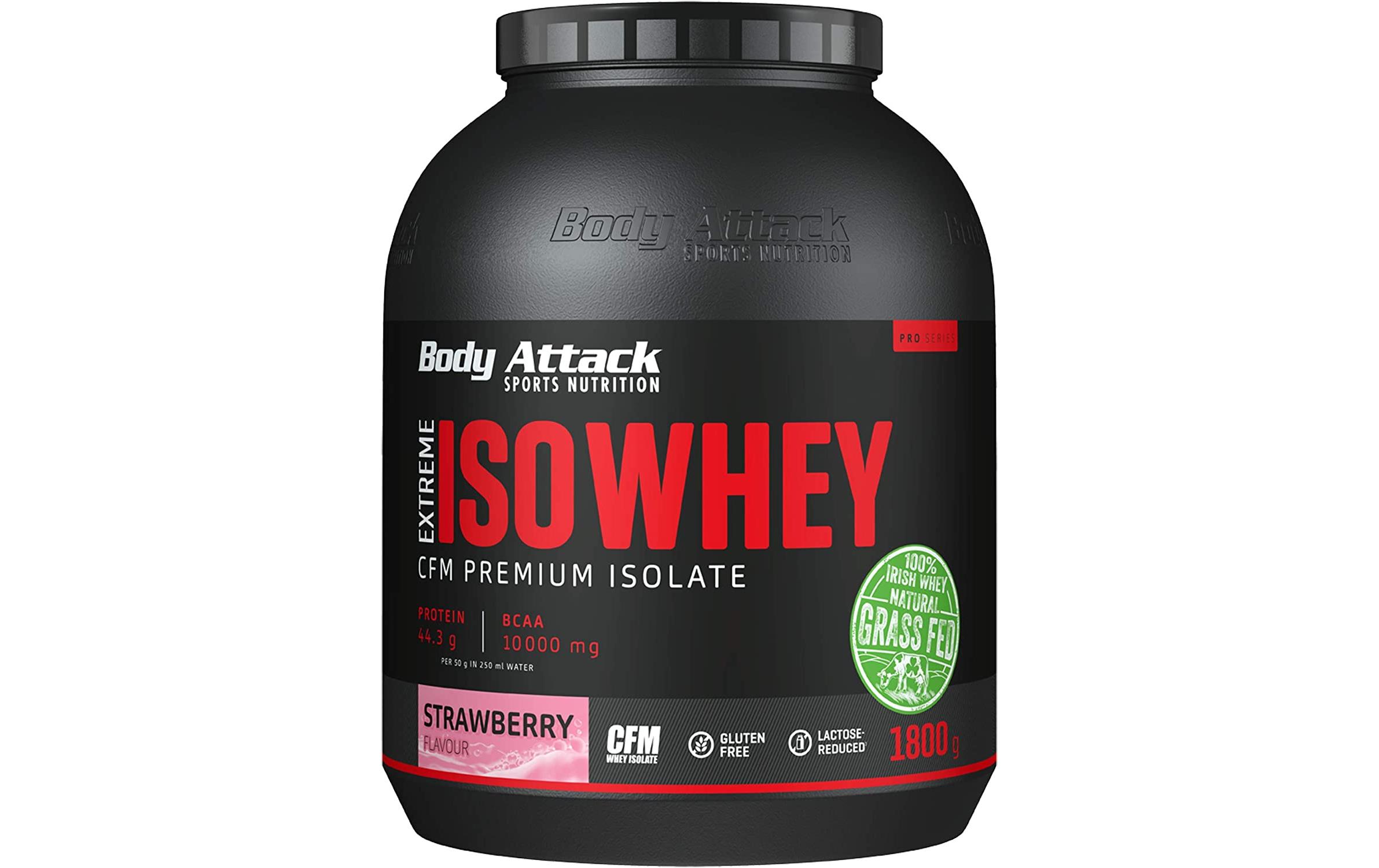 Body Attack Pulver Extreme Iso Whey Professional Erdbeere 1800 g