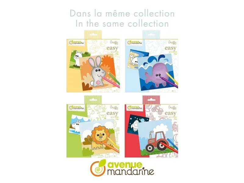 Avenue Mandarine Graffy Easy, Tiere auf dem Bauernhof – Gelb 20 x 20 cm Avenue Mandarine Graffy Easy, Tiere auf dem Bauernhof – Gelb 20 x 20 cm