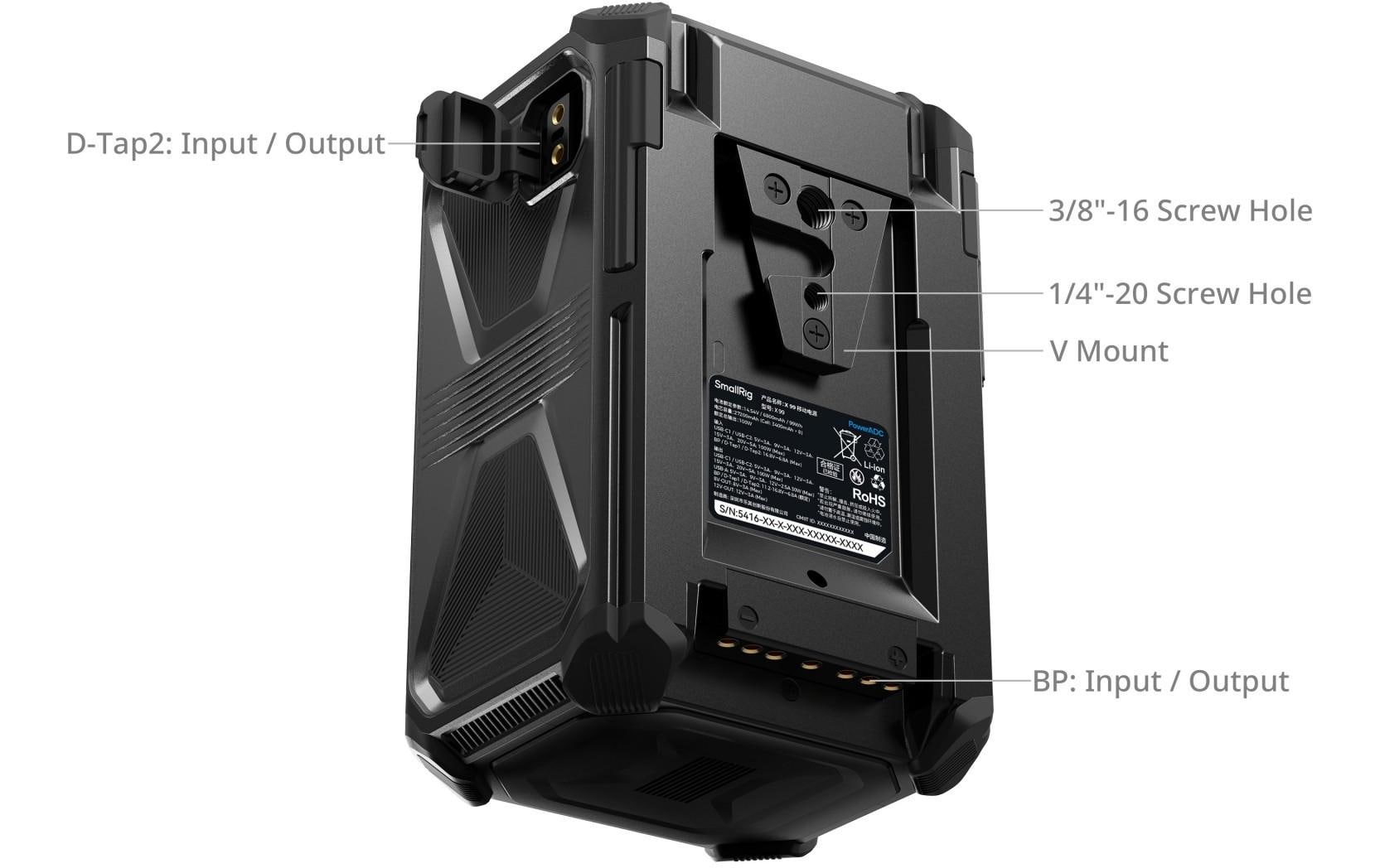 Smallrig Videokamera-Akku X-Touch Smart Triple-Proof V-Mount X99