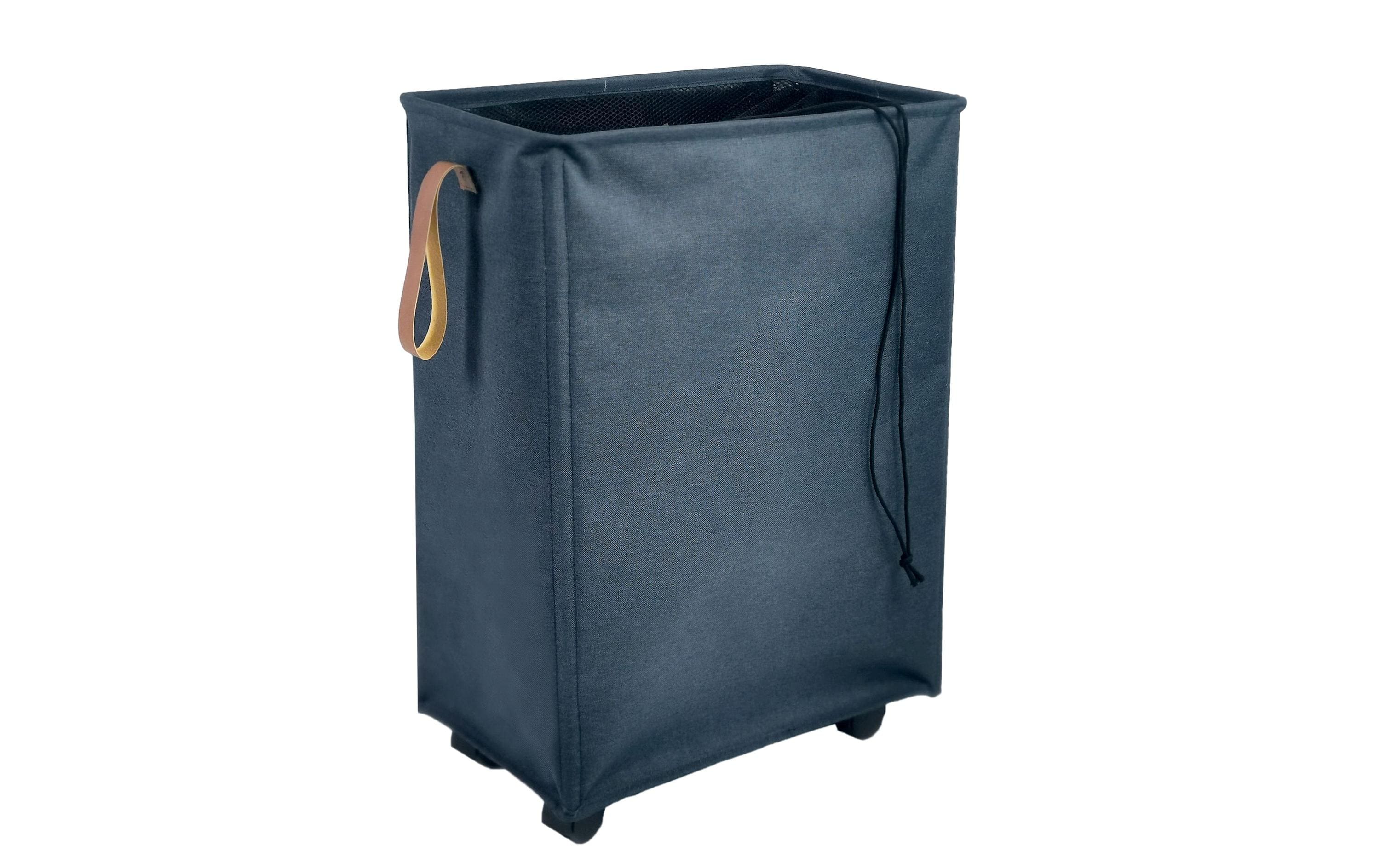 diaqua® Wäschekorb Levi mit Rollen 50 l, Dunkelblau