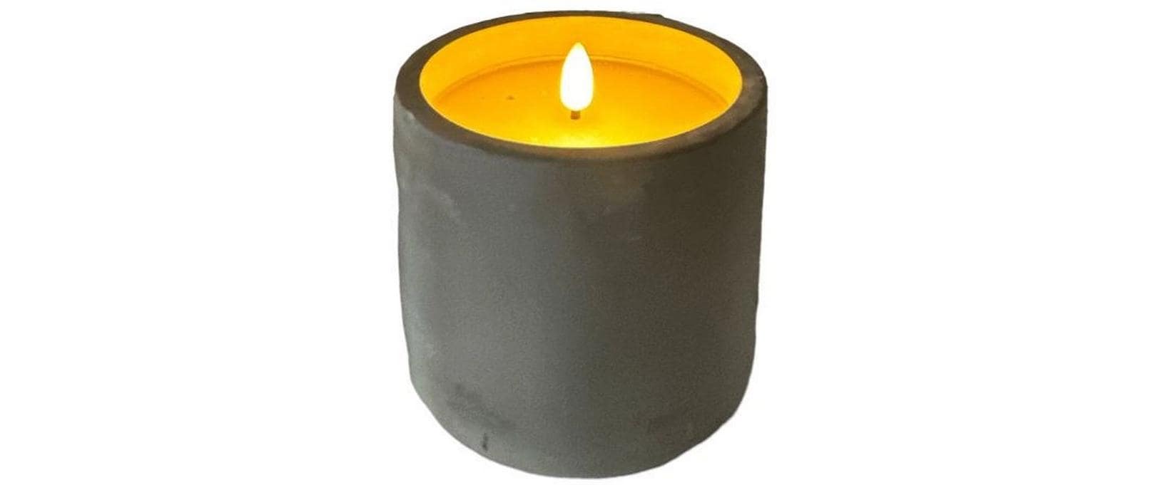 Dameco LED-Wachskerze im Zementtopf, 9.5 cm x 10 cm