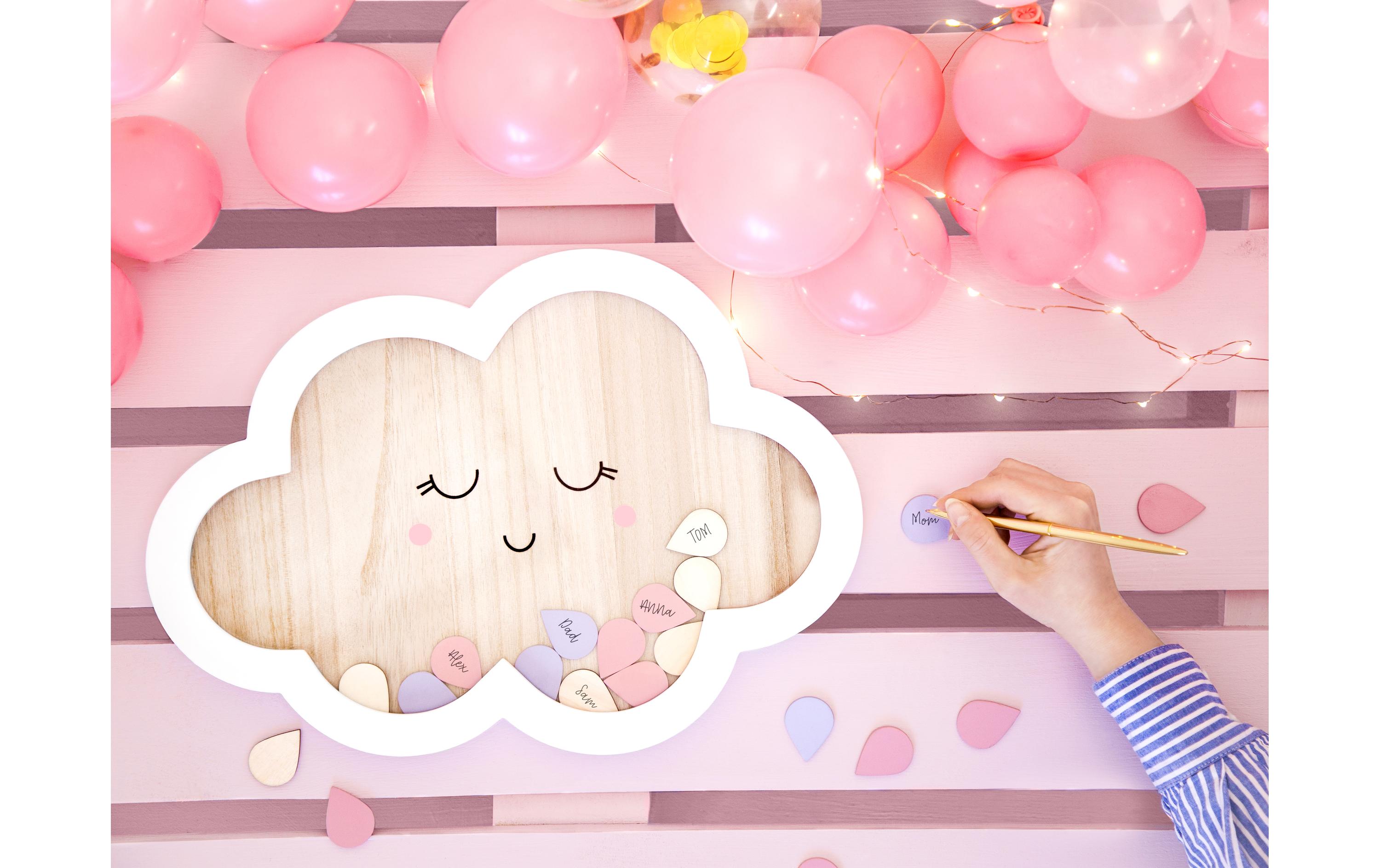 Partydeco Gästebuch Wolke Mehrfarbig