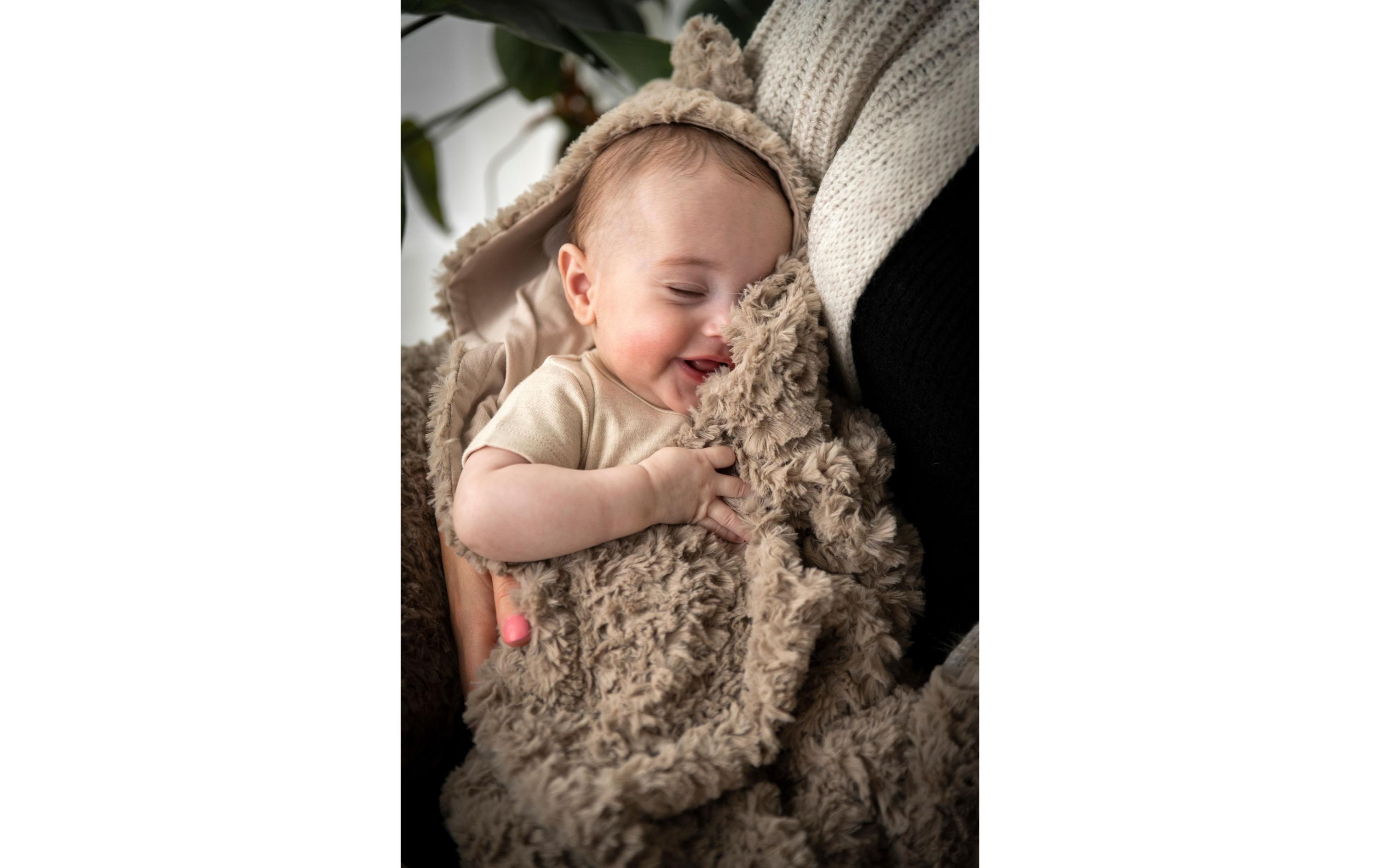 baby's only Einschlagdecke mit Ohren, Snow Alt Rosa