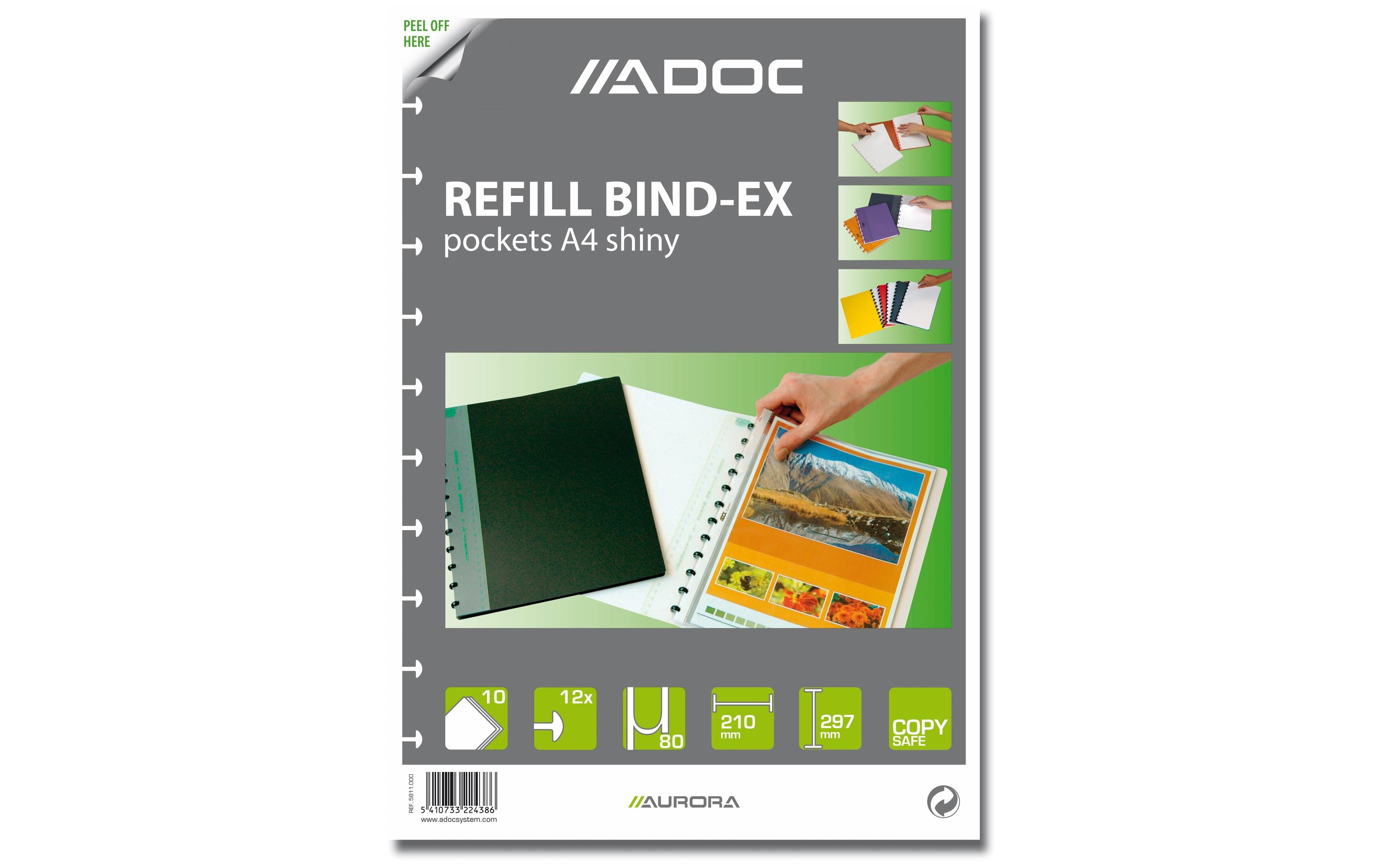 Adoc Sichtbuch Ersatztaschen A4, 10 Stück, Transparent-matt Adoc Sichtbuch Ersatztaschen A4, 10 Stück, Transparent-matt