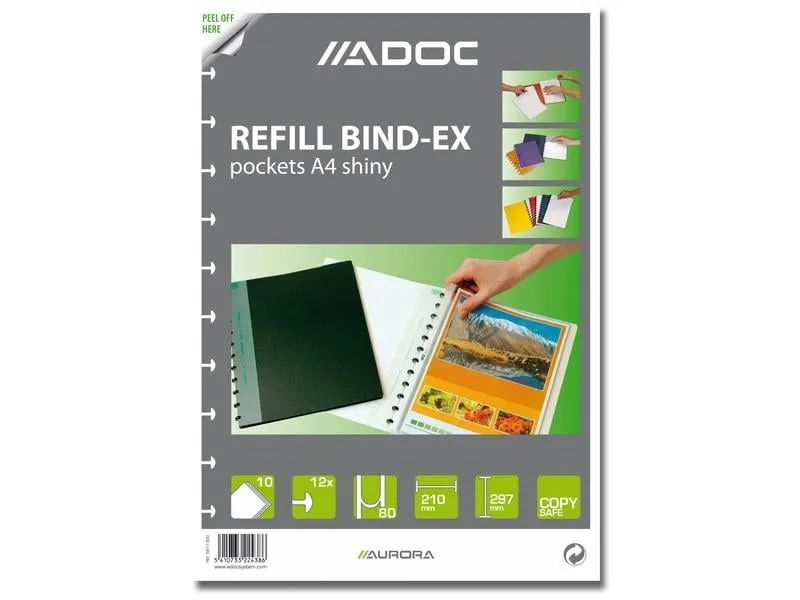 Adoc Sichtbuch Ersatztaschen A4, 10 Stück, Transparent-matt Adoc Sichtbuch Ersatztaschen A4, 10 Stück, Transparent-matt