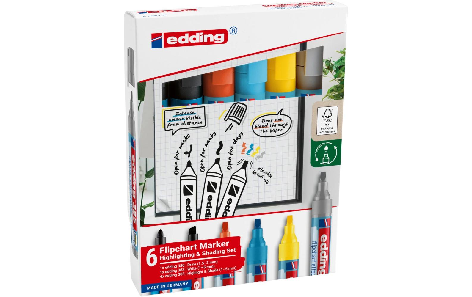 edding Flipchart-Marker 385 E-6, 6 Stück