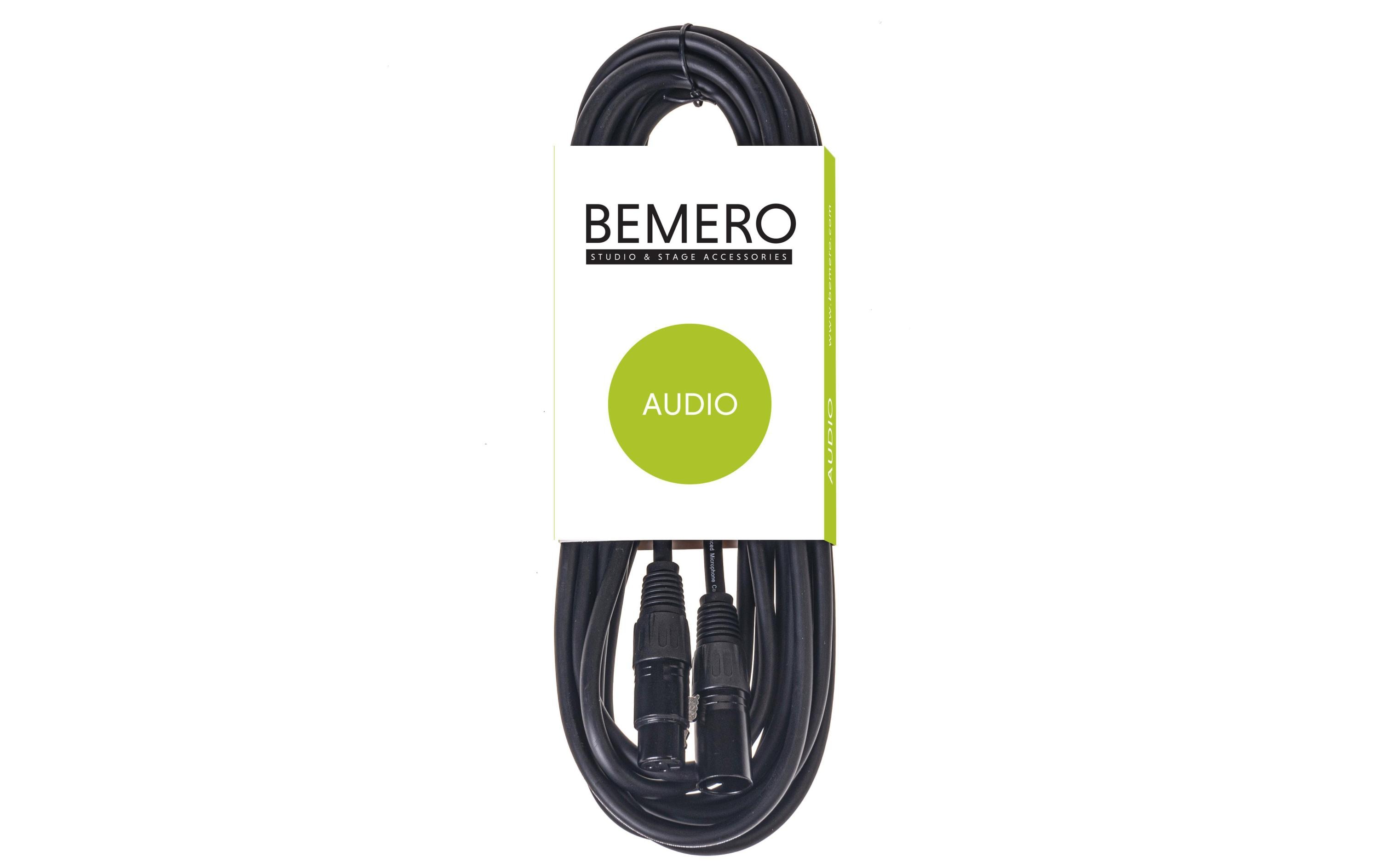Bemero XLR-Kabel XLRf XLRm symmetrisch 3 m, Schwarz