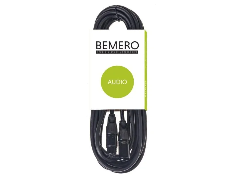 Bemero XLR-Kabel XLRf XLRm symmetrisch 3 m, Schwarz