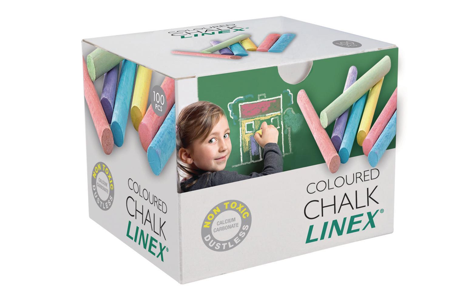 Linex Wandtafelkreide Mehrfarbig, 100 Stück Linex Wandtafelkreide Mehrfarbig, 100 Stück